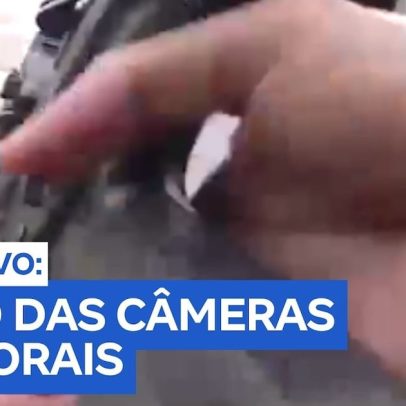 Câmeras mostram PM em surto sendo baleado por colegas