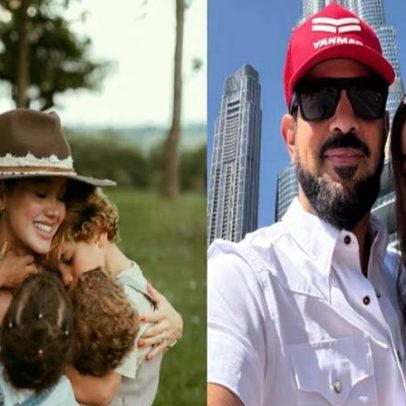 Esposa de Sorocaba mostra os 4 filhos alimentando animais na fazenda