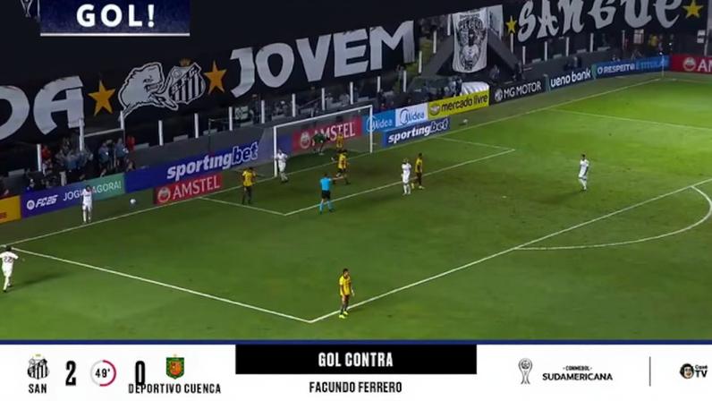 Goleiro marca contra e Santos avança aos play-offs da Sudamericana