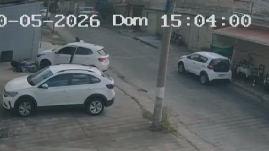 Câmeras de segurança registraram o crime