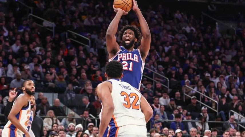 Joel Embiid's 76ers pulled off a first-round upset over the Celtics. They now face the Knicks in the Eastern Conference semis.