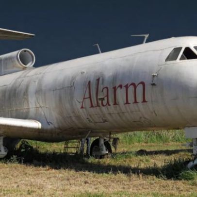 Avião soviético doado à USP, abandonado há 20 anos, abriga ninho de passarinho