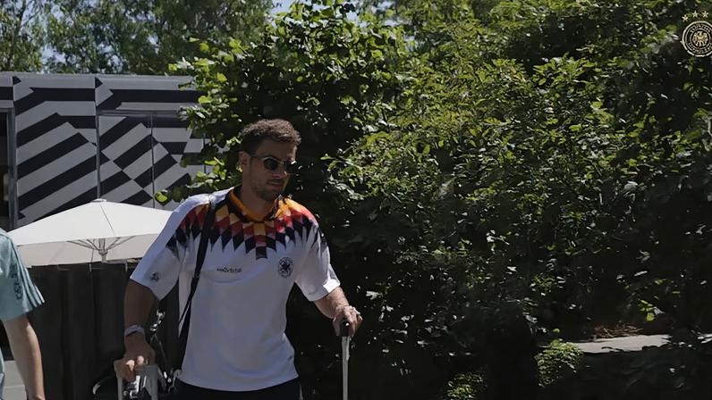 A seleção alemã se apresentou em seu centro de treinamento para iniciar a preparação para a Copa do Mundo de 2026.
