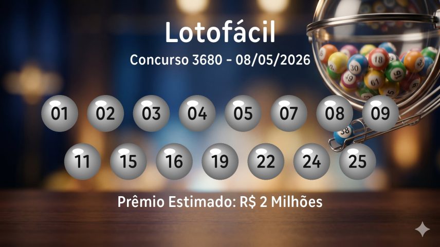 Lotofácil: veja os números sorteados no concurso 3680