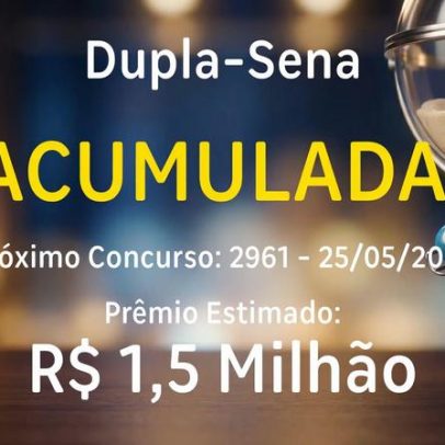 Dupla-Sena acumula prêmio de R$ 1,5 milhão nesta segunda-feira