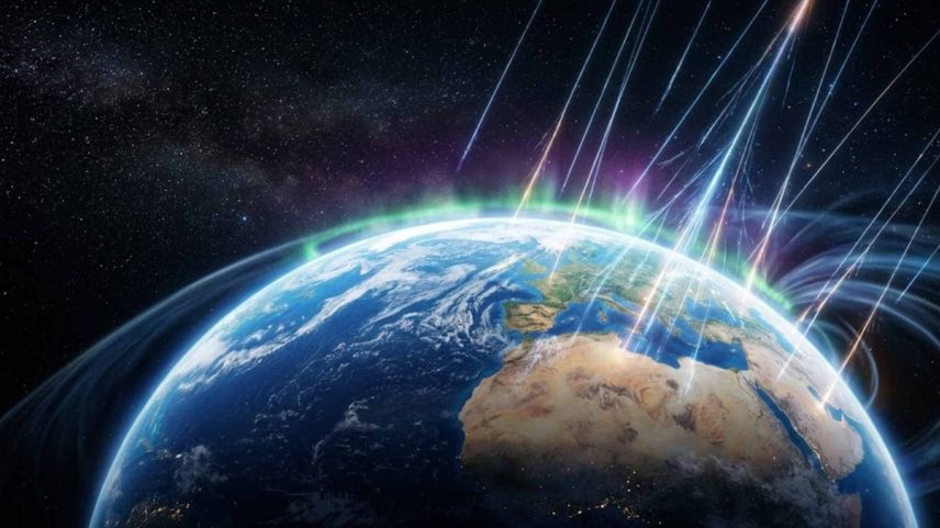 Raios cósmicos ultraenergéticos podem nascer de colisões violentas entre estrelas de nêutrons. (Imagem: Fala Ciência via Gemini)