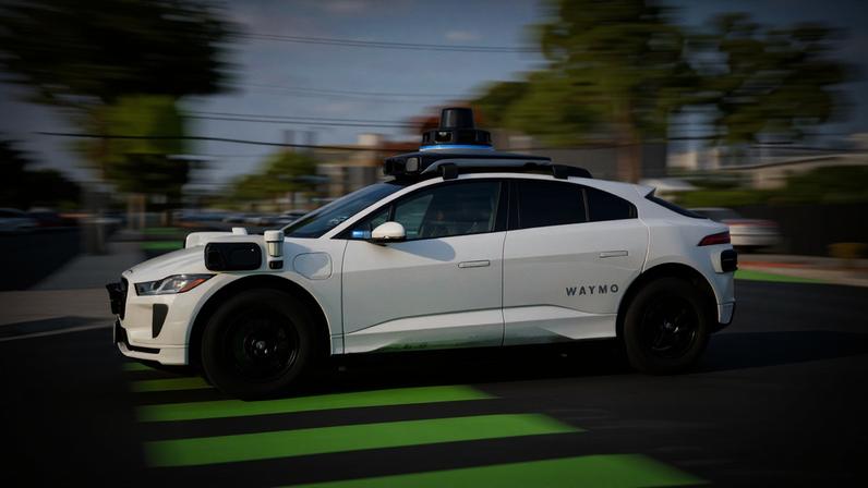 Santa Monica CA United States May 13 2026A Waymo vehicle drives down a street on Wednesday May 13 2026 in Santa Monica...