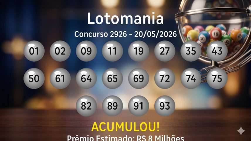Lotomania: veja os números sorteados no concurso 2926