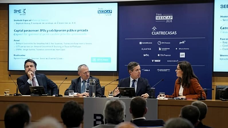 De izquierda a derecha, Jorge Ramos, head of Investment Banking in Spain & Portugal de Citi; Ángel Benito, director general de Mercados de la CNMV; Ignacio Escrivá de Romaní, socio de Cuatrecasas; y Paz Guzmán, consejera del Banco Europeo de Inversiones (BEI).