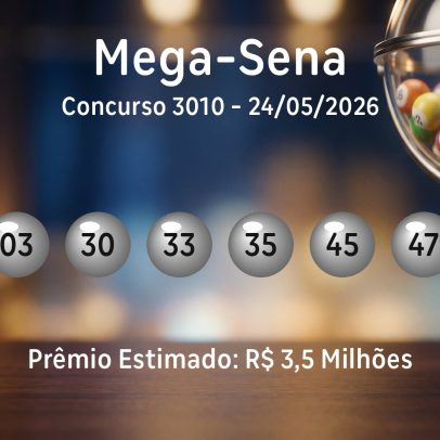 Mega-Sena: confira os números sorteados no concurso 3010