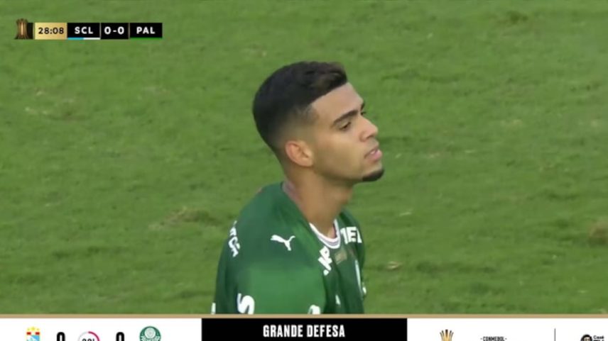 Arthur Gabriel quase marca de longa distância pelo Palmeiras na Libertadores