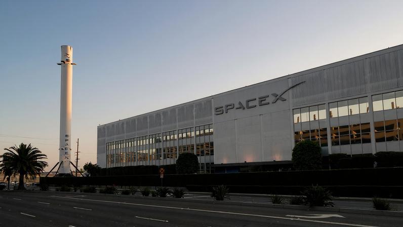 LOS ANGELES CA AUGUST 03 General view of SpaceX headquarters on August 03 2020 in Los Angeles California.