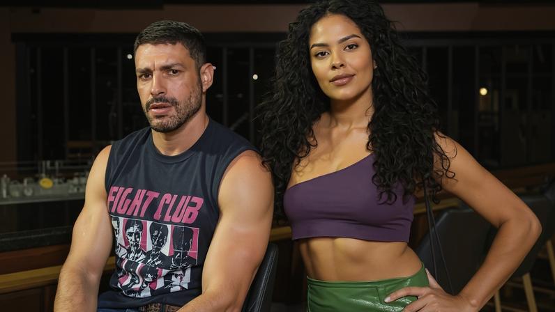 Cauã Reymond e Bella Campos em ‘Vale Tudo’ - (TV Globo/Divulgação)