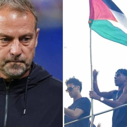 Técnico do Barça reage à cena de Lamine Yamal com bandeira da Palestina