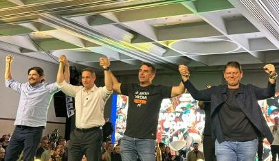 Derrite e André do Prado sinalizam união da direita em palanque em SP