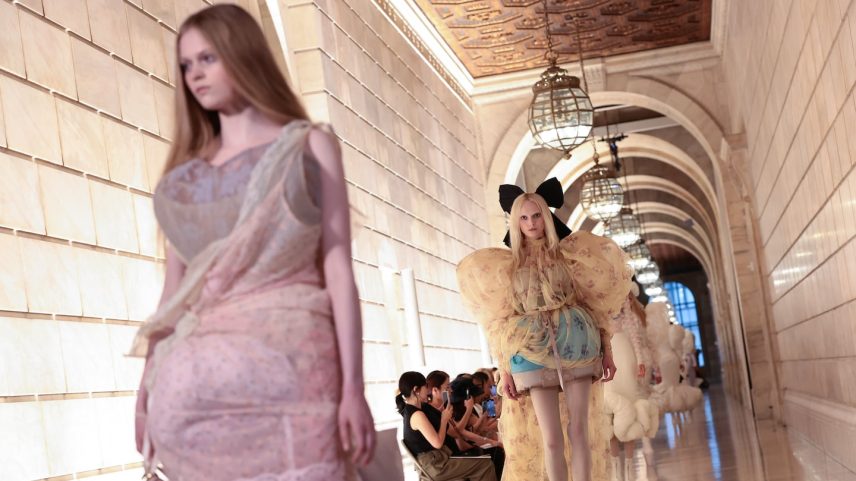 Alex Consani walks the Marc Jacobs 2026 Runway Show at the New York Public Library.