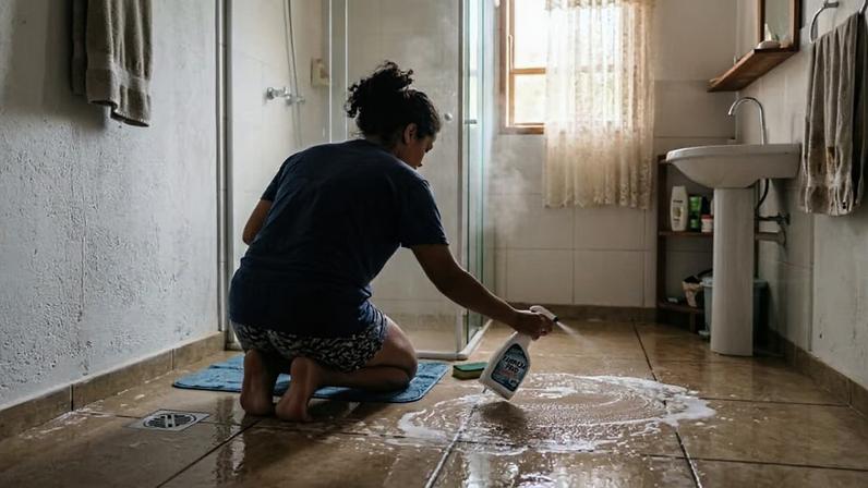 Rejunte do banheiro é limpo com água e uma colher de sopa, sem esfregar