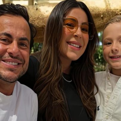 Gretchen visita o neto bebê e explica ausência no parto