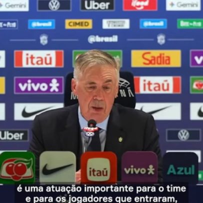 Ancelotti elogia postura da Seleção e torcida, injeção de confiança