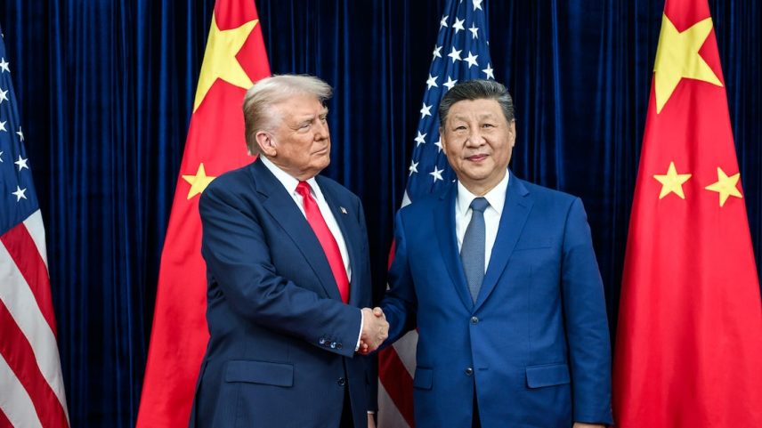 Donald Trump e Xi Jinping durante o último encontro entre os dois, em outubro do ano passado