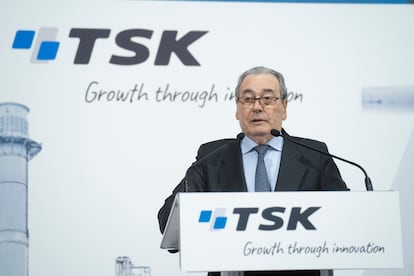 Sabino García Vallina, presidente de TSK, el 13 de mayo de 2026, durante el debut en Bolsa de la compañía.