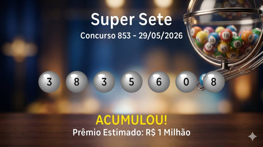 Super Sete: veja os números sorteados no concurso 853