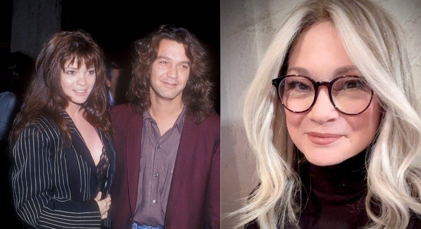 Valerie Bertinelli e Eddie Van Halen em 1989, quando ainda eram casados; a atriz em registro recente — Foto: Getty/Instagram