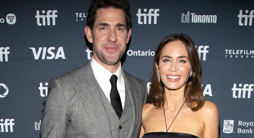 John Krasinski e Emily Blunt no evento de lançamento de Coração de Lutador - The Smashing Machine (2025) no Toronto International Film Festival, em 8 de setembro de 2025 — Foto: Getty