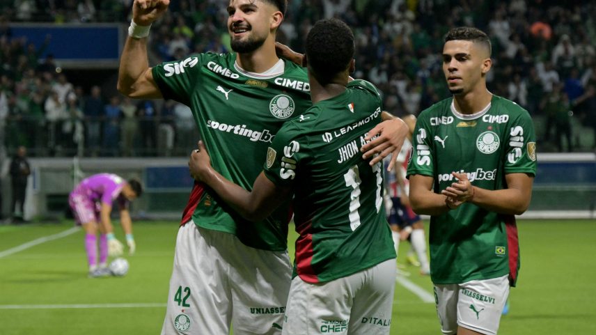 Palmeiras x Junior Barranquilla gol Arias — Foto: NELSON ALMEIDA / AFP
