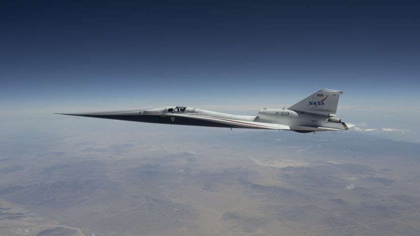 NASA’s X-59 experimental aircraft completed its first dual-flight day on Thursday, April 30, at the agency’s Armstrong Flight Research Center in Edwards, California. This image shows the X-59 flying over the Mojave desert during the aircraft’s second flight of the day, and its twelfth overall. The X-59 flew test points at altitudes ranging from 12,000 to 43,000 feet and speeds from approximately 528 to 627 mph, or Mach 0.8 to Mach 0.95. The increased tempo of test flights allows the team to collect more data over a shorter period of time.