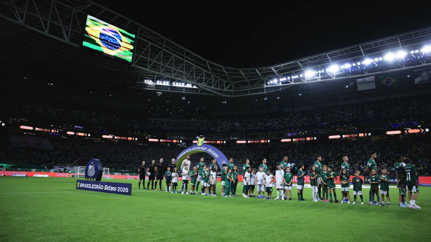 Palmeiras em campo para o clássico sem a presença do Santos — Foto: Ettore Chiereguini/AGIF