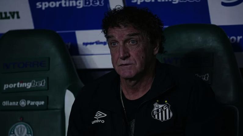 Cuca, técnico do Santos, em clássico contra o Palmeiras — Foto: Ettore Chiereguini/AGIF