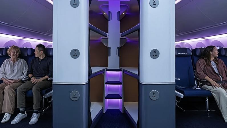 Cabine de beliches da Air New Zealand estará disponível em aviões Boeing 787-9 na rota entre Nova York e Nova Zelândia