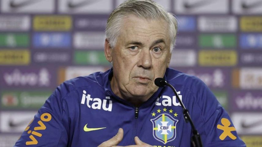 Técnico Ancelotti na entrevista coletiva