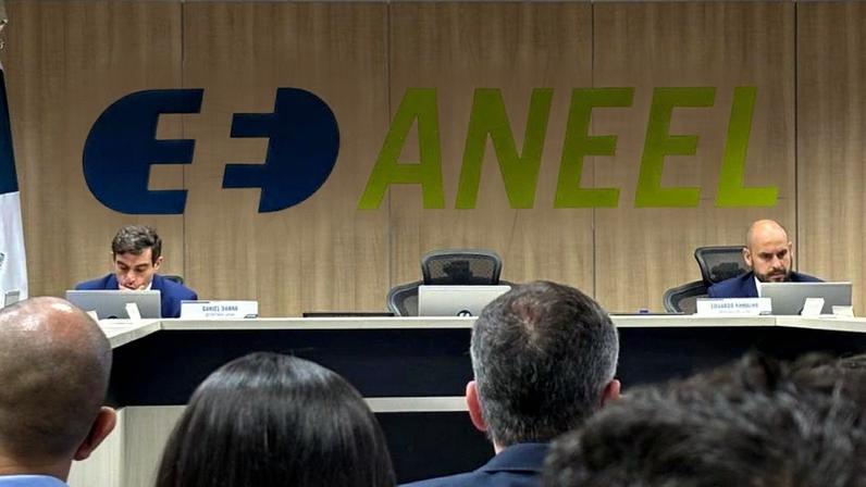 Na imagem, letreiro na sala de reunião da diretoria colegiada da Aneel (Agência Nacional de Energia Elétrica), em Brasília (DF)