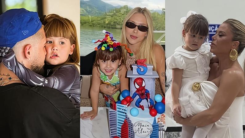Zé Felipe, Virginia e Poliana Rocha ao lado de Maria Alice