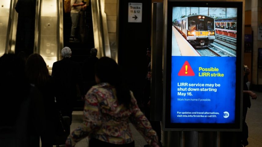Penn Station, em Nova York: passageiros foram avisados pela empresa sobre a possibilidade de paralisação — Foto: Seth Wenig/AP Photo