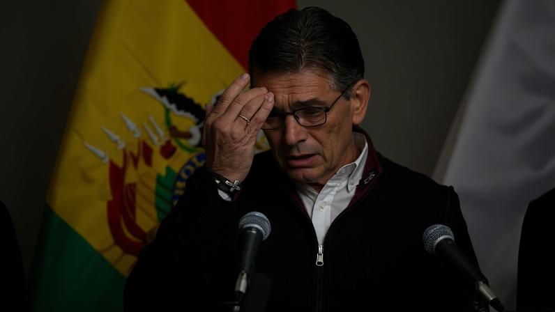 O presidente boliviano Rodrigo Paz oferece uma rodada de imprensa no Palácio do Governo, no miércoles 20 de maio de 2026, em La Paz, Bolívia — Foto: AP/Juan Karita