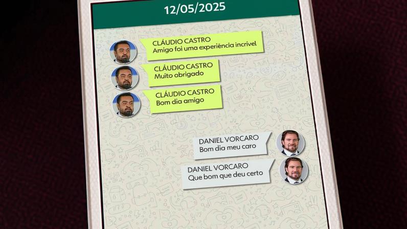 Vorcaro mandou endereço do evento em Nova York a Castro — Foto: Reprodução/TV Globo