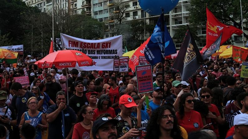 Ato contra a escala 6x1. Foto: Letycia Treitero Kawada/Agência Brasil