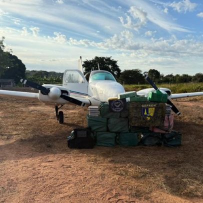 Avião interceptado em Mato Grosso transportava 450 kg de cocaína