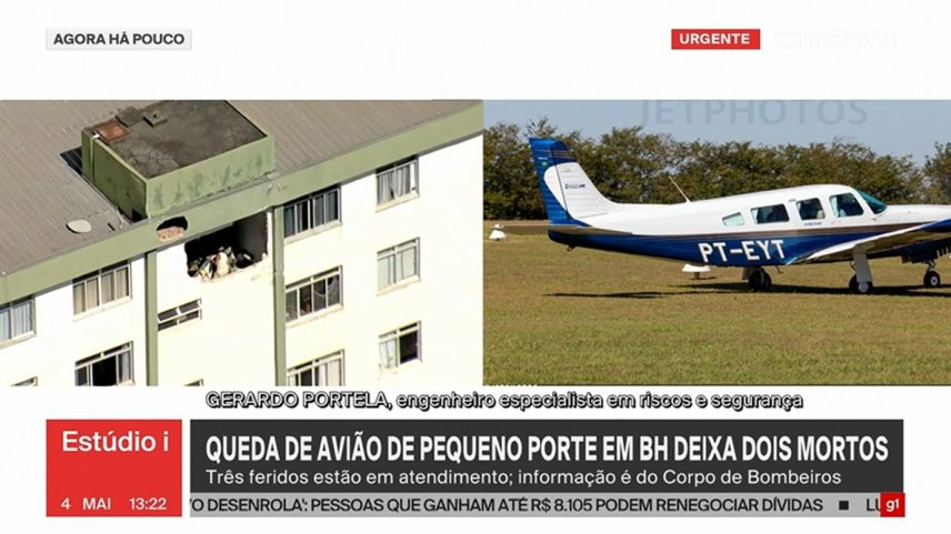 Avião PT-EYT — Foto: Reprodução/Globo News
