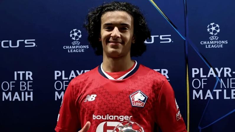 Ayyoub Bouaddi foi destaque em jogo do Lille contra o Real Madrid na Champions 24/25