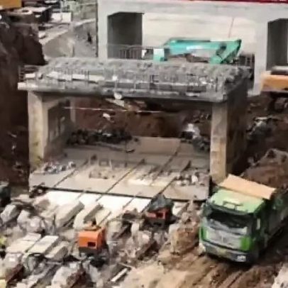 Viaduto gigante na China erguido do zero em 24 horas