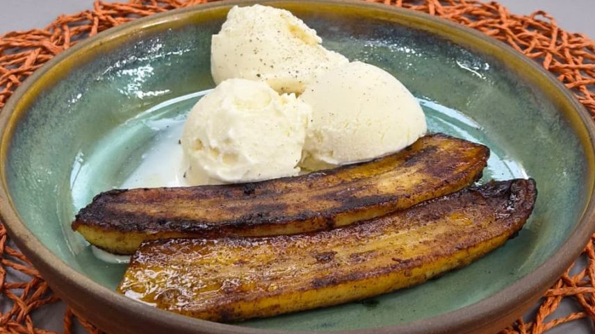 Banana flambada da Talitha Morete — Foto: Rodrigo Vianna/Globo