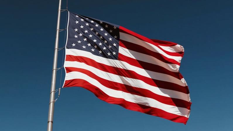 Na imagem, a bandeira dos Estados Unidos
