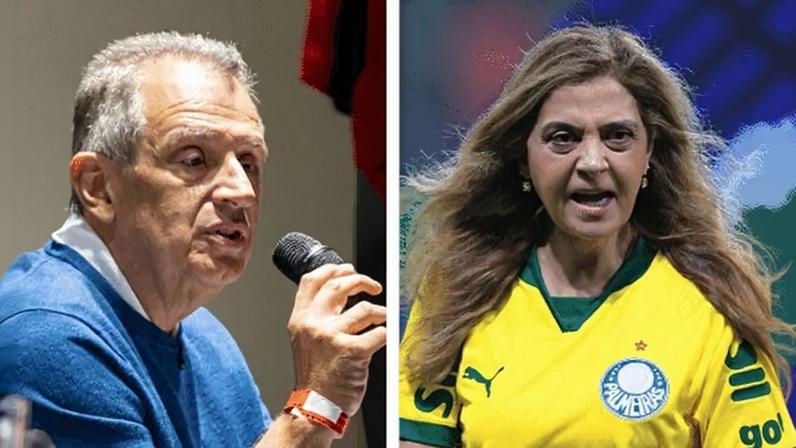Bap, presidente do Flamengo, e Leila Pereira, presidente do Palmeiras, estão em pé de guerra