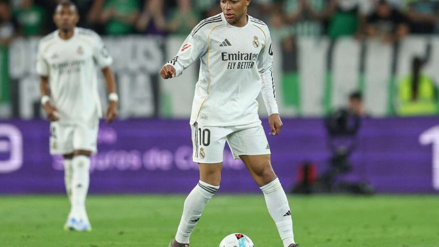 Kylian Mbappé (Real Madrid) durante jogo contra o Bétis, no dia 24.04.2026.