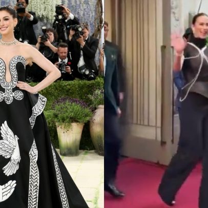 Anne Hathaway e Emily Blunt vão ao MET Gala sem Meryl Streep