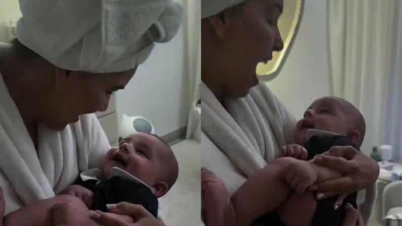 Mariana Rios celebra 5 meses do filho, Palo, e encanta ao flagrar gargalhadas do pequeno: 'Amo mais que tudo'